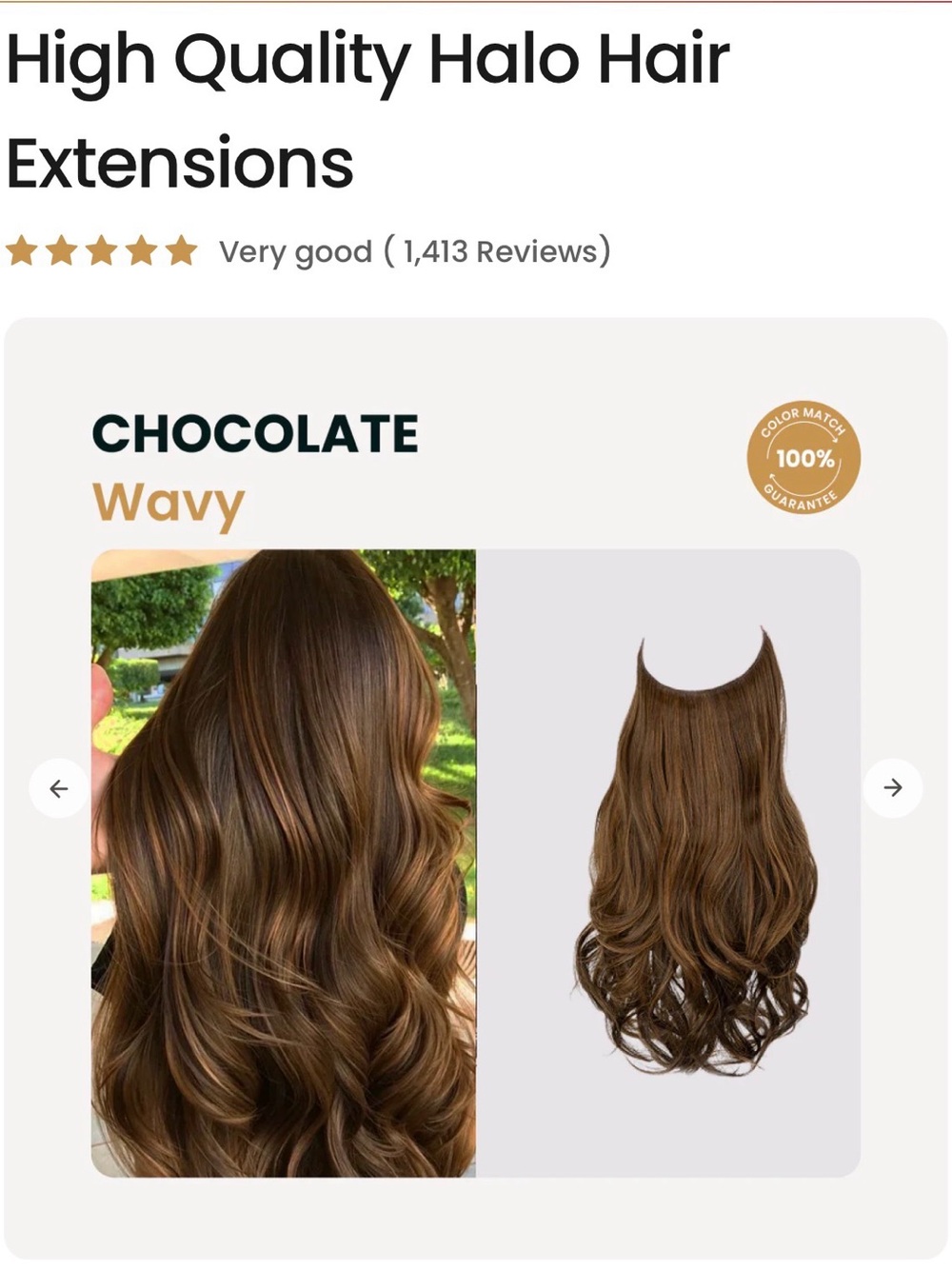 High Quality Chocolate Wavy Halo Hair Extensions